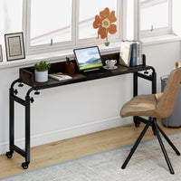 Tangkula Overbed Desk with Wheels for Bedroom