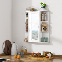 Tangkula Bathroom Medicine Cabinet with Mirror Door and Shelves