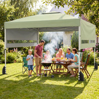 Tangkula 10x17 Ft Pop Up Canopy with Center Lock & 2 Adjustable Awnings