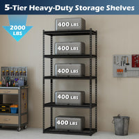 Tangkula 5-Tier Metal Garage Shelving Units with 2000 LBS Capacity (1/2/3/4)