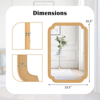 Tangkula Rounded Corner Arch Wall Mirror for Bathroom Living Room Entryway Bedroom