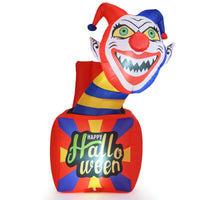 Tangkula 5 Ft Halloween Inflatable Clown with LED Lights for Indoor Outdoor Porch