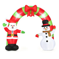 Tangkula 10 FT Christmas Inflatable Archway with Santa Claus & Snowman