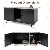 Tangkula Double Cat Litter Box Enclosure for 2 Cats