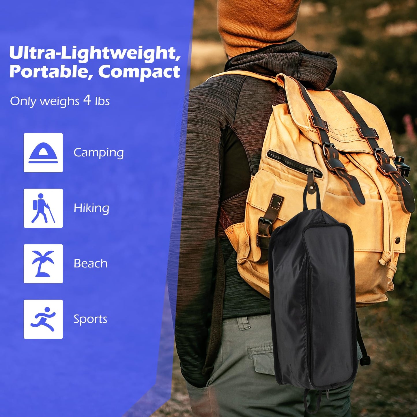 Tangkula Portable High Back Camping Chairs Set for Backpacking Hiking Beach Travel
