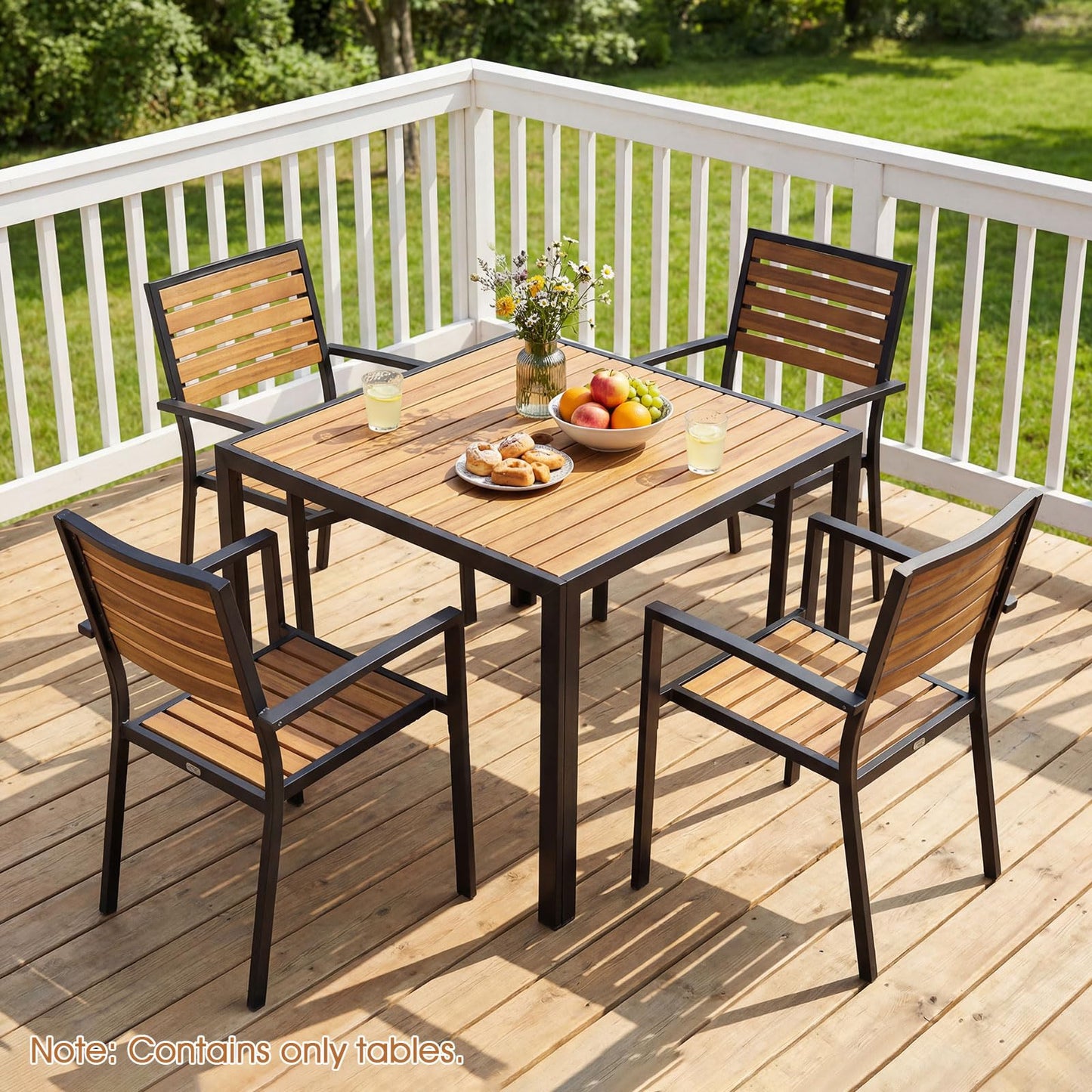 Tangkula 36" Square Patio Dining Table for 4