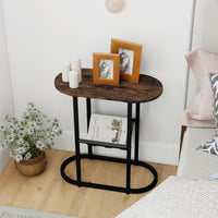 Tangkula Table d'appoint ovale étroite pour salon chambre à coucher
