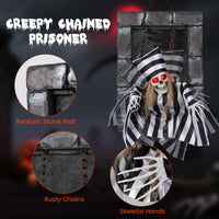Décoration d'Halloween animée Tangkula, prisonnier crâne suspendu de 45 cm