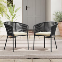 Tangkula Patio Chairs Set of 4 w/Curved Backrest