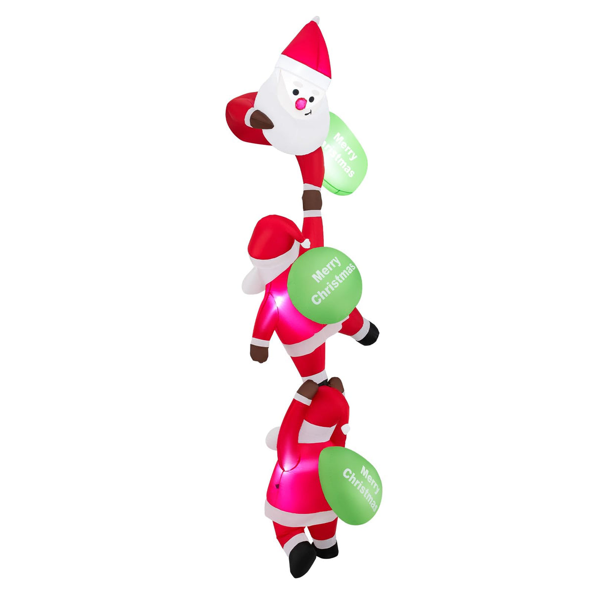 Tangkula 9.2 FT Christmas Inflatable Lighted 3 Hanging Climbing Santa Claus
