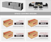 8-Piece Patio Wicker Furniture Set, Coffee Table, 2 Ottomans, 2 Armless Sofas & 2 Corner Sofas