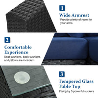 Tangkula 7 Piece Patio Furniture Set with Pillows and Cushions