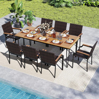 Tangkula 9-Piece Patio Dining Set for Backyard Garden