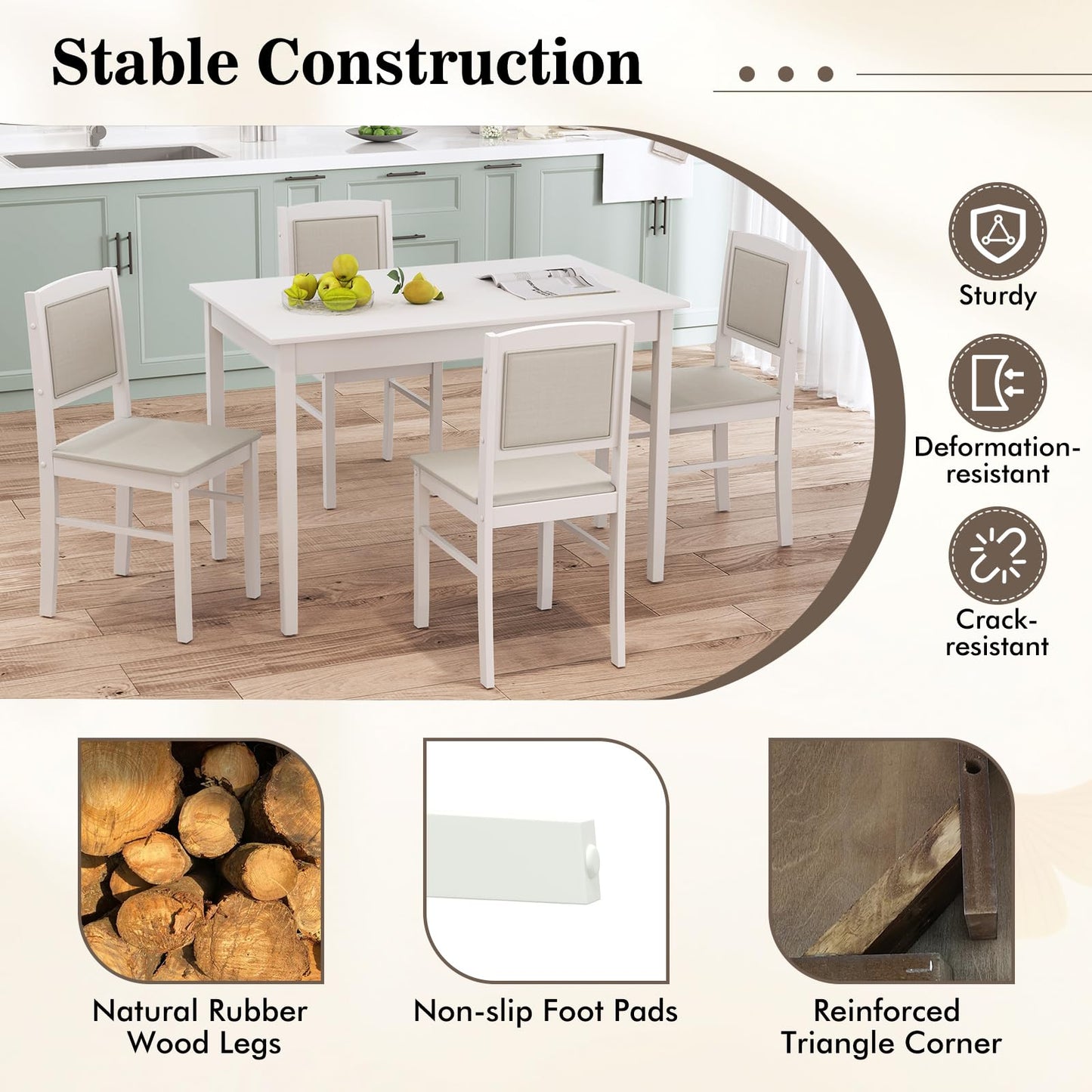 Tangkula Dining Table Set for 4