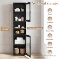 Tangkula 67” Tall Bathroom Cabinet, Slim Floor Storage Cabinet