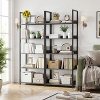 Tangkula 61”H Open Bookcase with Metal Frame