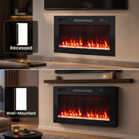 Tangkula 30"/36"/40"/50"/60"/72" Smart Electric Fireplace