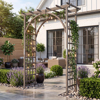 Tangkula 85" Wood Garden Arch Trellis for Backyard Lawn Patio Garden Entrance