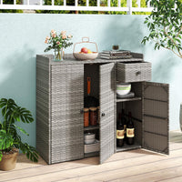 Tangkula Outdoor Cabinet with 2 Adjustable Shelves