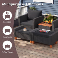 Tangkula 5 Pieces Patio Furniture Set with Coffee Table