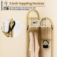 Tangkula 4-Tier Coat Rack Corner Hall Tree with Shoe Storage Bench