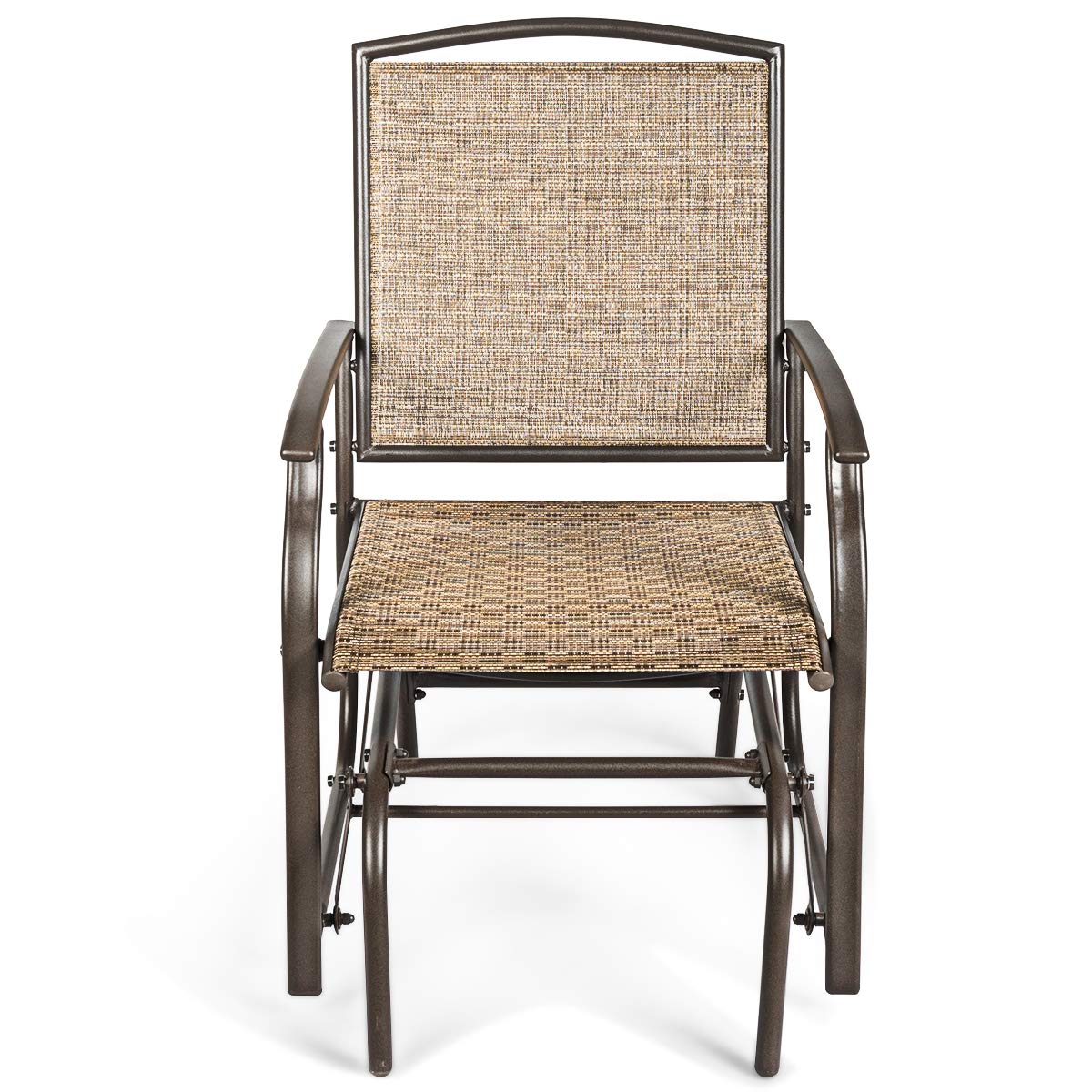 Patio Glider, for Garden, Backyard, Poolside, Lawn (Brown)
