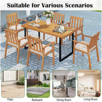 Tangkula 7 Pieces Patio Dining Table Set for Garden Backyard Kitchen