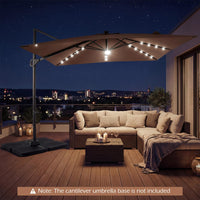 Tangkula 10ft Patio Umbrella with Solar Lights