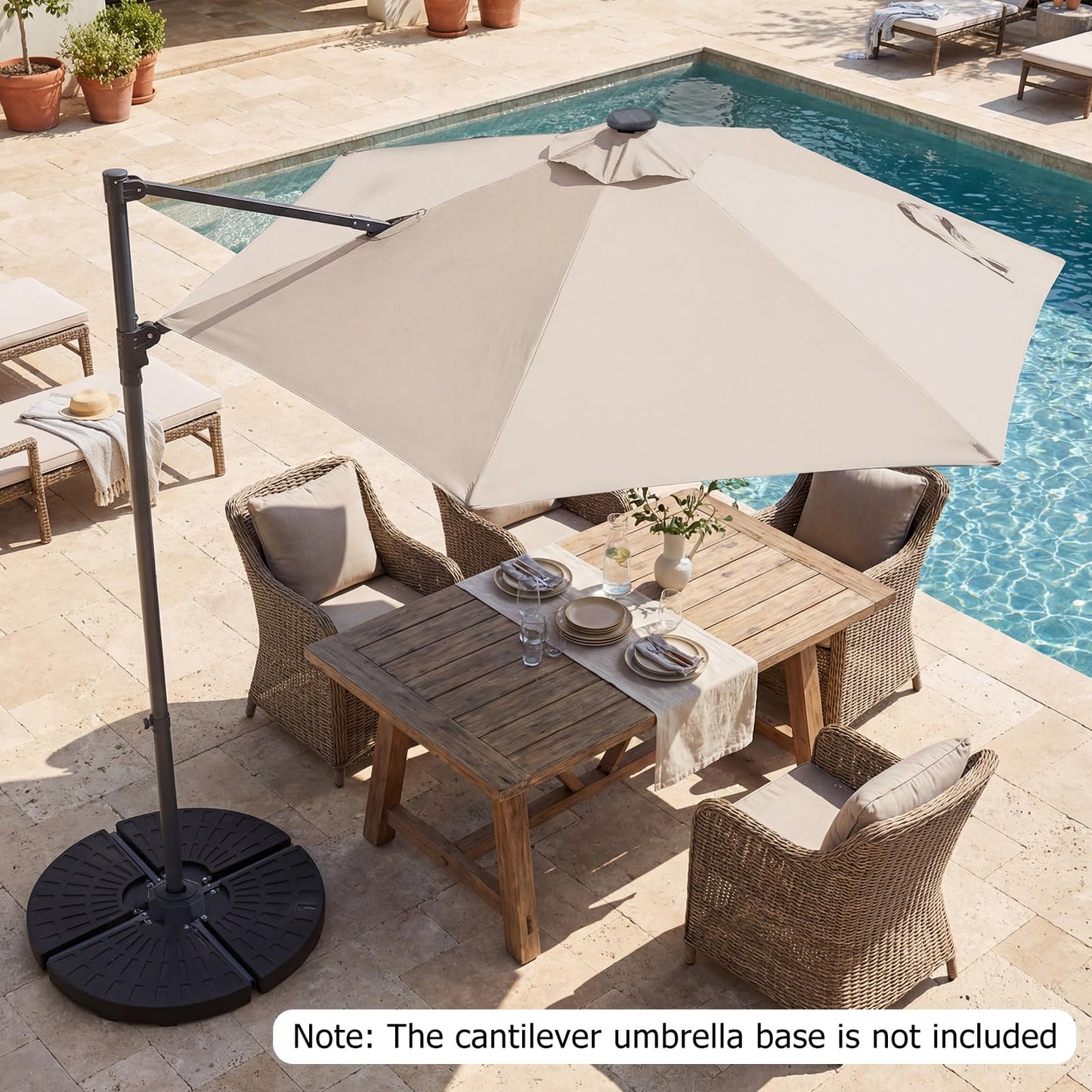 Tangkula 10ft Patio Umbrella with Solar Lights(9.6 x 9.6 x 8 ft)