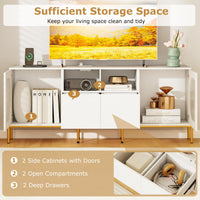 Tangkula 65”L White TV Stand for 55”-70” Televisions