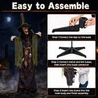 Tangkula 6.2 FT Animated Halloween Standing Talking Witch with Glowing Eyes