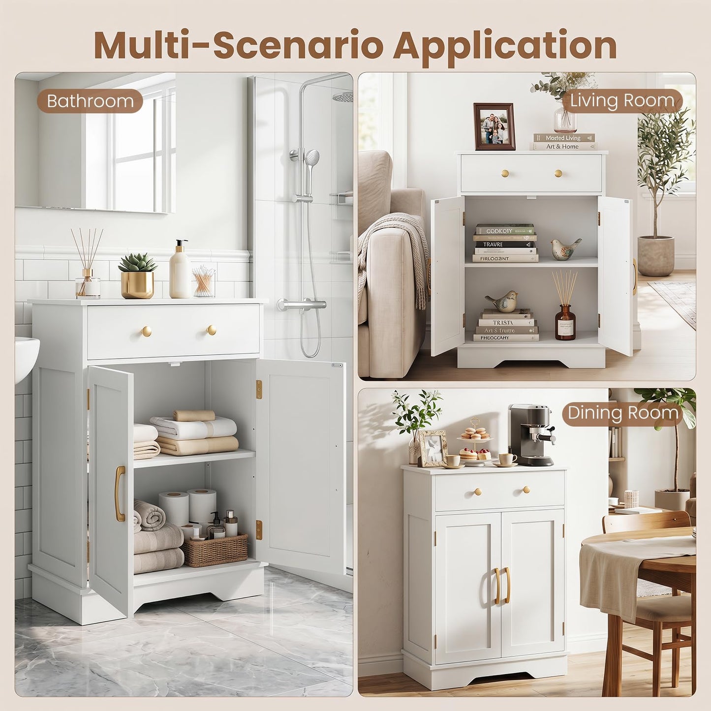 Tangkula Bathroom Floor Cabinet for Living Room