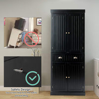 72" Freestanding Kitchen Pantry Cupboard Cabinet - Tangkula