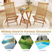 Tangkula Table d'appoint pliante de patio avec plateau à lattes et cadre en X