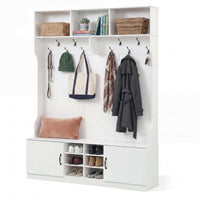 Tangkula 6-in-1 Hall Tree with Coat Rack and Shoe Storage