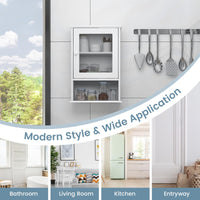 Tangkula Bathroom Cabinet With Door and Open Shelf