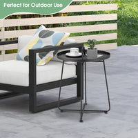 Tangkula Table d'appoint d'extérieur avec poignée pour l'extérieur