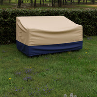 Tangkula Patio Loveseat Cover, 2-Seater Waterproof Outdoor Deep Sofa Cover with Padded Handle & Click-Close Straps