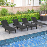 Tangkula Chaise Longue d'extérieur, Lot de 2 pour Piscine