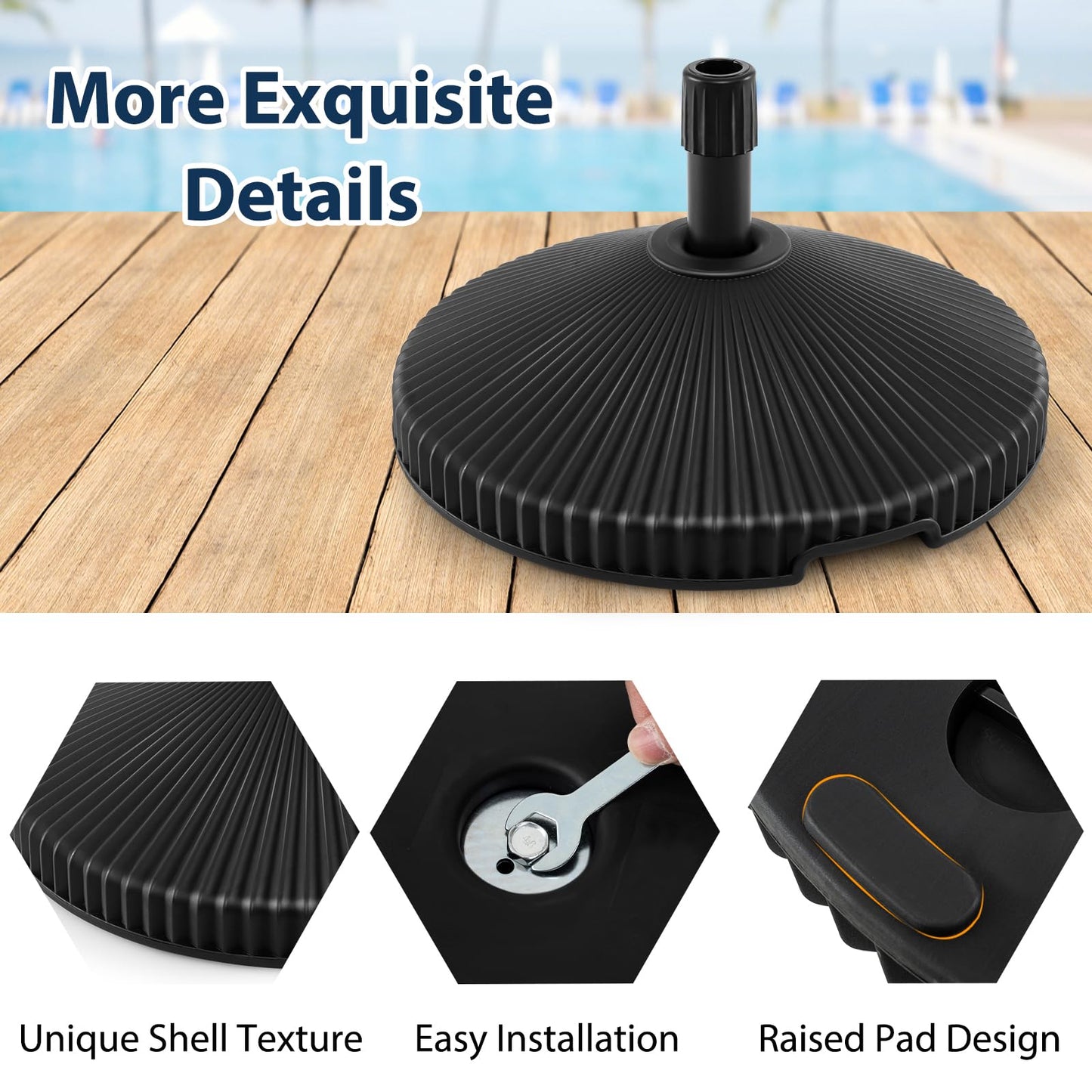Tangkula Round Umbrella Base（55 lbs）