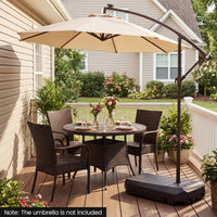 Tangkula 165 Lbs Cantilever Umbrella Base with 2 Wheels