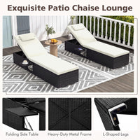 Tangkula Patio Rattan Chaise Lounge