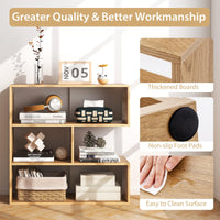 Tangkula 6 Cubes Bookcase 2-Piece Separable Floor Standing Open Horizontal Bookshelf
