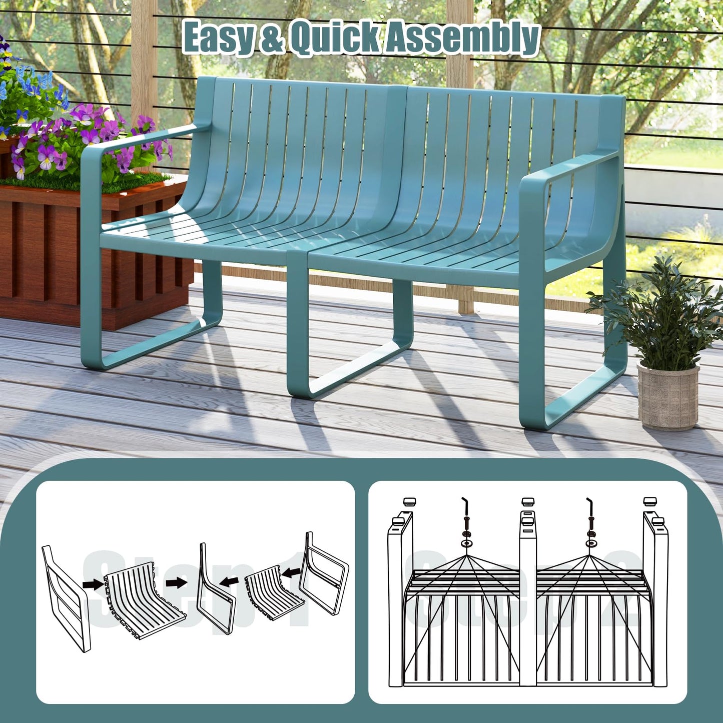 Tangkula 3 Piece Patio Furniture Set