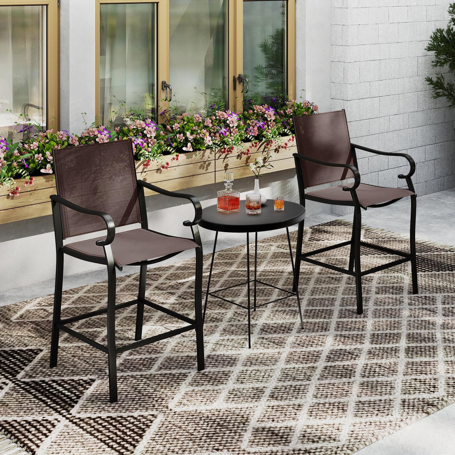 Tangkula Outdoor Counter Height Bar Stools Set of 2/4