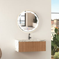 Tangkula 23.5" Round LED Bathroom Mirror