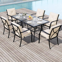 Tangkula Metal Outdoor Dining Chair Set of 2