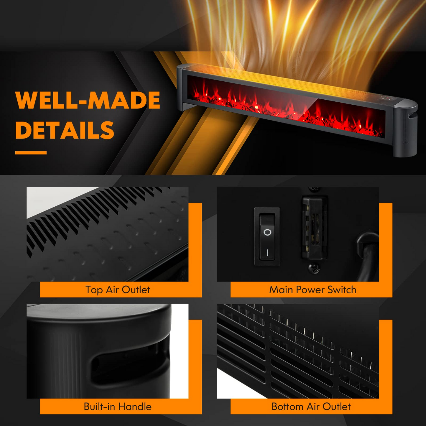 Tangkula 1400W Baseboard Heater, Electric Baseboard Heater with Remote, IPX4 Waterproof Convection Heater for Indoor Use