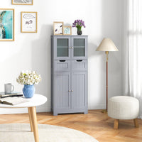 Tangkula Tall Bathroom Storage Cabinet, Freestanding Floor Cabinet