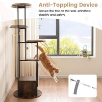 Tangkula Modern Cat Tree Tower with Top Perch (Rustic Brown)